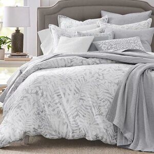 Sky Botanical Shade **5 PIECE KING** Duvet Cover & Pillow shams Set Gray